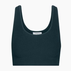 Aritzia Babaton Sculpt Knit Scoopneck Cropped Navy Tank | Women's Top Size Small
